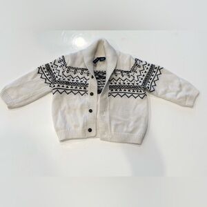 Janie and Jack Black and White Nordic Cardigan